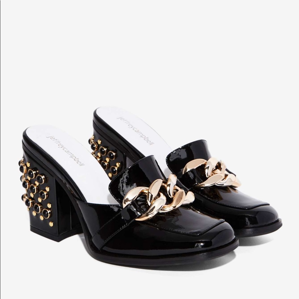 Jeffrey Campbell Wiser Patent Mule